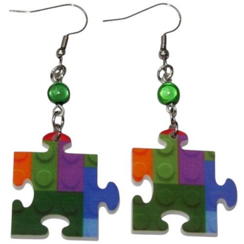 Boucle d'oreille puzzle, boucle d'oreille légère