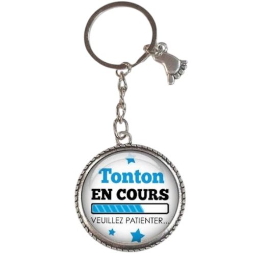 Porte-clés tonton en cours, cadeau annonce grossesse