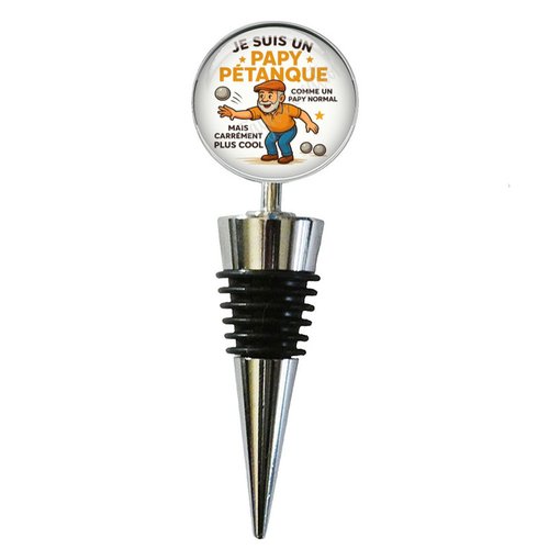 Bouchon de bouteille je suis un papy pétanque – cadeau pour papy amateur de pétanque