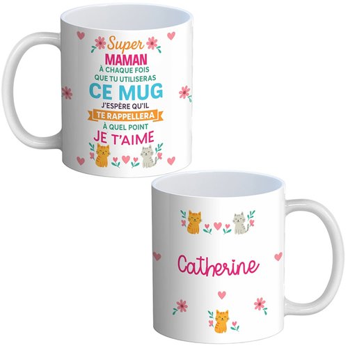 Mug maman personnalisable avec prénom – cadeau fête des mère