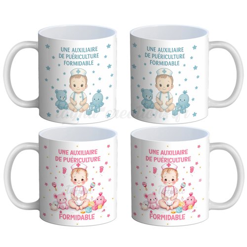 Mug une auxiliaire de puériculture formidable, couleur au choix