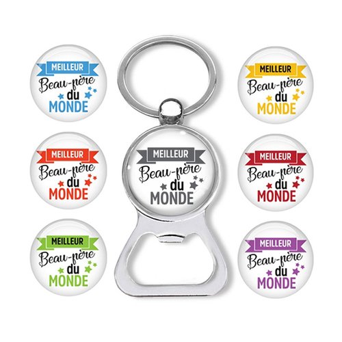 Porte clés beau père, décapsuleur meilleur beau père du monde
