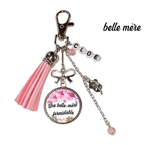 Porte clés belle mère formidable, prénom lettres