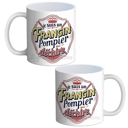 Mug frangin pompier, un cadeau qui déchire !, tasse frangin pompier qui déchire