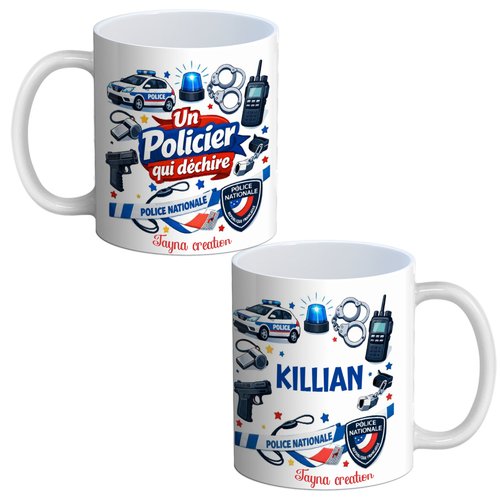Mug policier personnalisable, un cadeau qui déchire !
