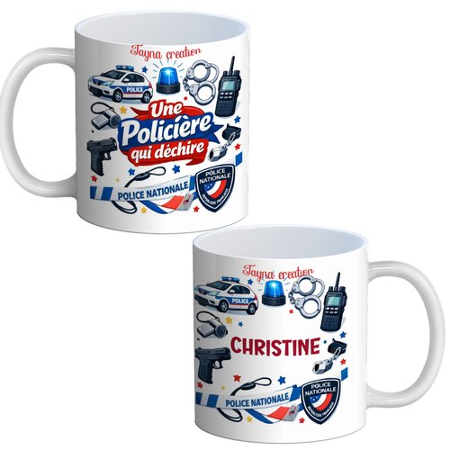 Mug policière personnalisable, un cadeau qui déchire !