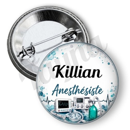 Badge anesthésiste personnalisé avec prénom, 3 tailles