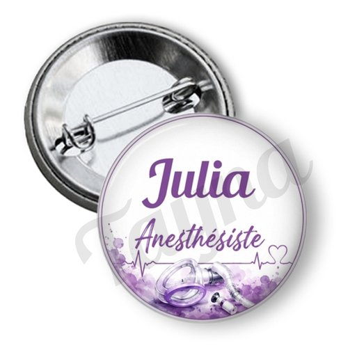 Badge anesthésiste personnalisé avec prénom, 3 tailles