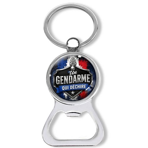Porte clés un gendarme qui déchire, décapsuleur gendarme