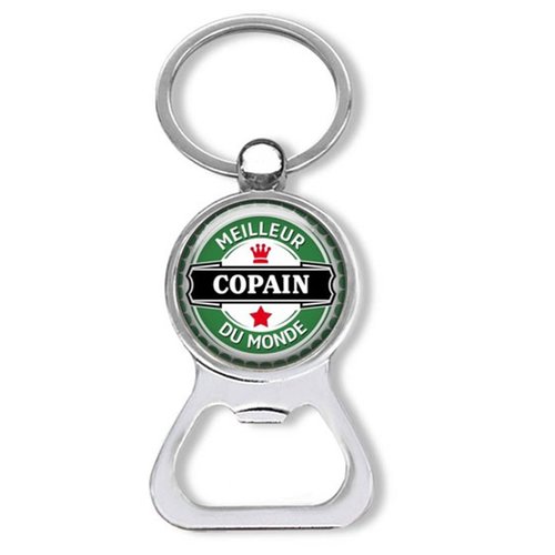 Porte clés meilleur copain du monde, décapsuleur copain