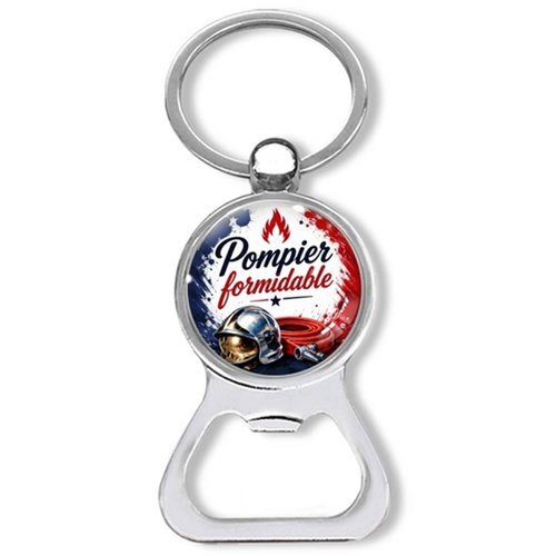 Porte clés pompier formidable, décapsuleur pompier