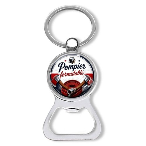 Porte clés pompier formidable, décapsuleur pompier