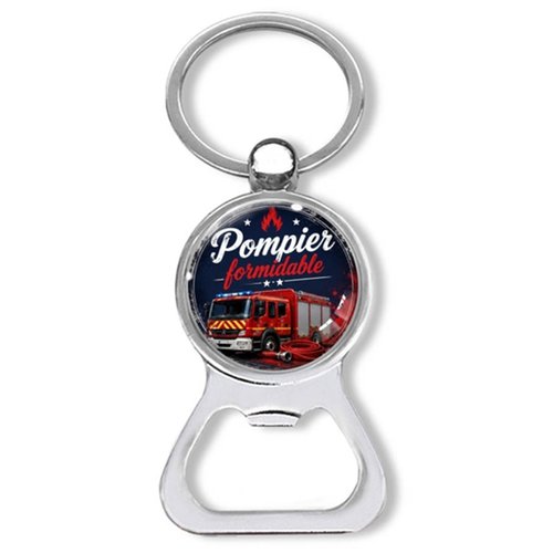 Porte clés pompier formidable, décapsuleur pompier