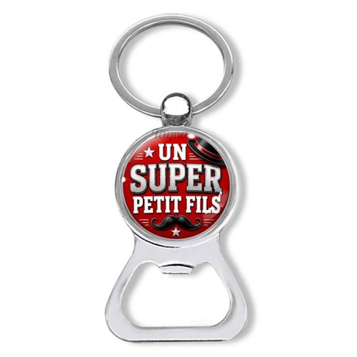 Porte clés un super petit fils, décapsuleur petit fils