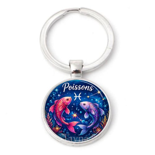 Porte clé poissons signe astrologique
