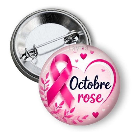 Badge octobre rose, 3 tailles