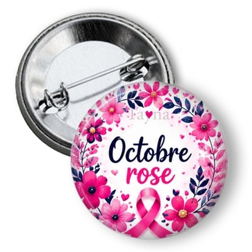 Badge octobre rose, 3 tailles