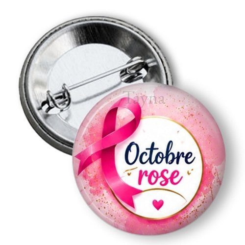 Badge octobre rose, 3 tailles