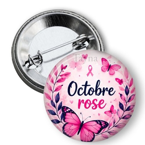 Badge octobre rose, 3 tailles