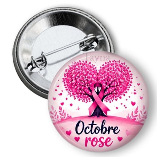Badge octobre rose, 3 tailles