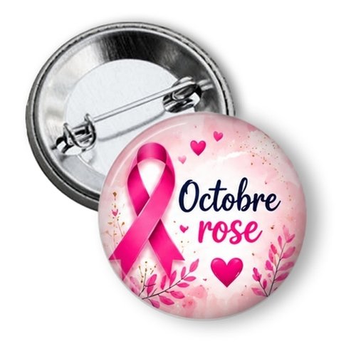 Badge octobre rose, 3 tailles