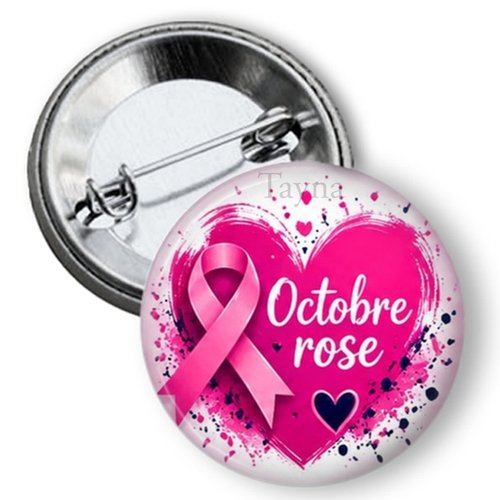 Badge octobre rose, 3 tailles