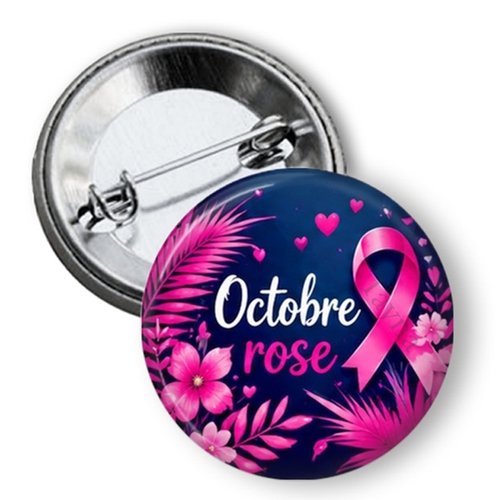 Badge octobre rose, 3 tailles