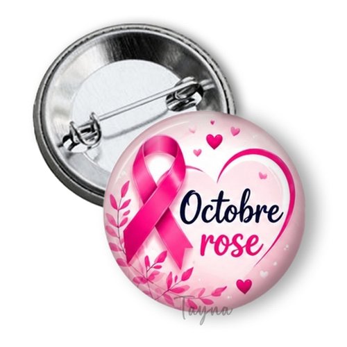 Badge octobre rose, 3 tailles