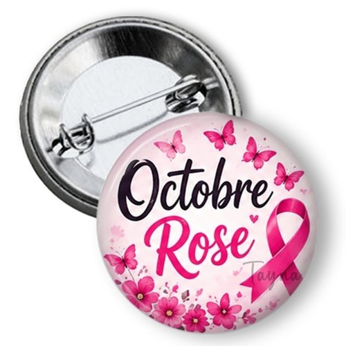 Badge octobre rose, 3 tailles