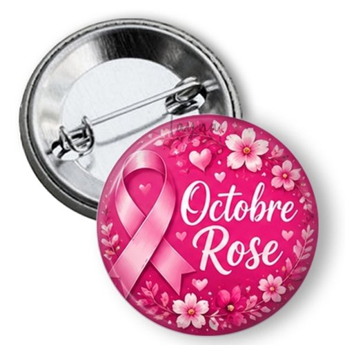 Badge octobre rose, 3 tailles