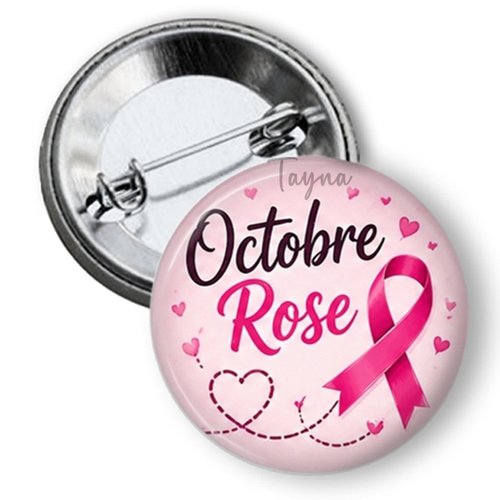 Badge octobre rose, 3 tailles