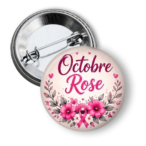 Badge octobre rose, 3 tailles