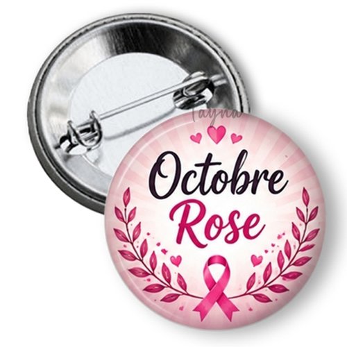 Badge octobre rose, 3 tailles