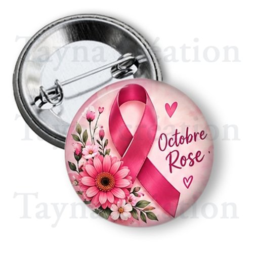 Badge octobre rose, 3 tailles