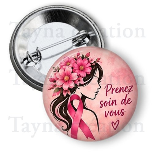 Badge octobre rose, 3 tailles