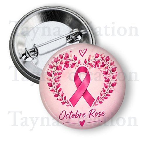 Badge octobre rose, 3 tailles