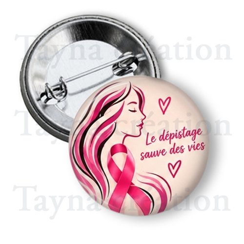 Badge octobre rose, 3 tailles