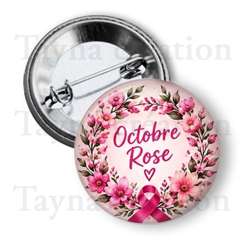 Badge octobre rose, 3 tailles