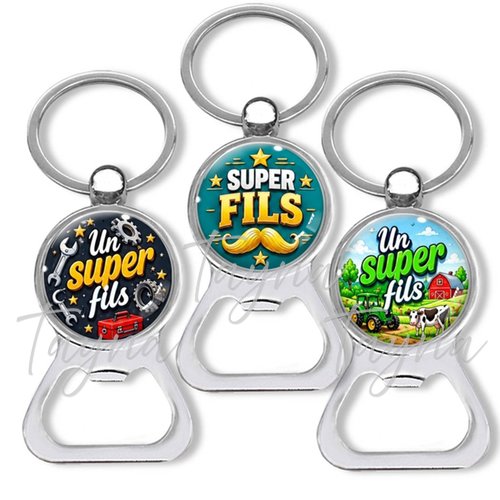Porte clés fils, décapsuleur super fils