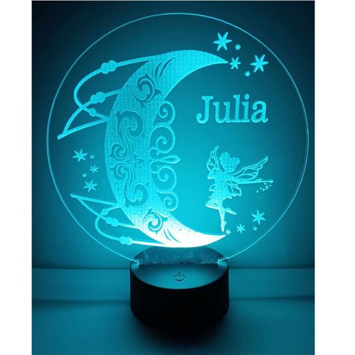 Veilleuse lampe fée, laser avec télécommande 9 couleurs en 1, personnalisable
