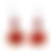 Boucle d'oreille coquelicot, boucle d'oreille bois sublimer motif coquelicot