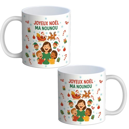 Mug joyeux noël ma nounou – cadeau de noël pour nounou