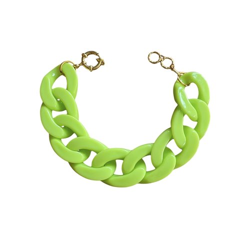 Bracelet maillons vert fluo