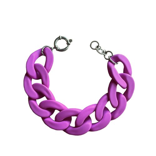Bracelet maillons violet mat