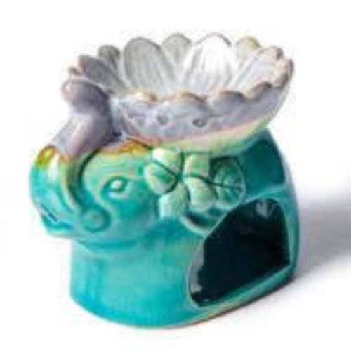 Brûle-parfum elephant turquoise