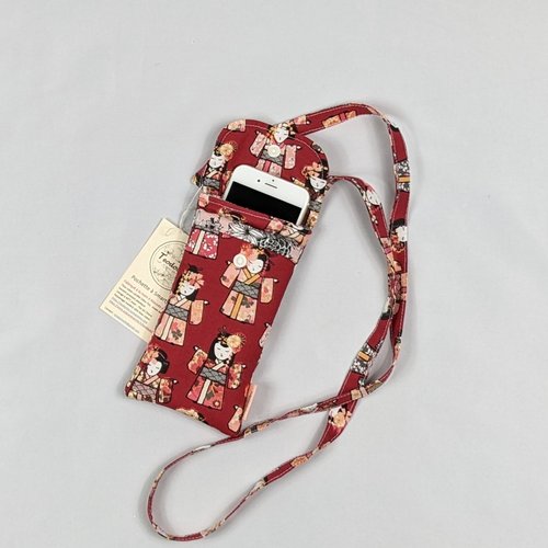 Pochette à téléphone avec poche – pochette à smartphone – petit modèle - japonaise