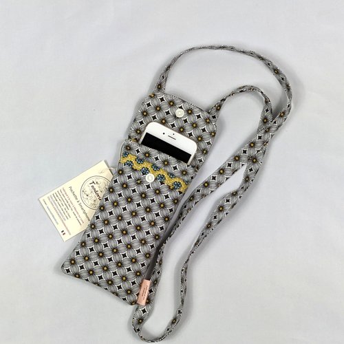 Pochette à téléphone avec poche – pochette à smartphone – petit modèle - fleur
