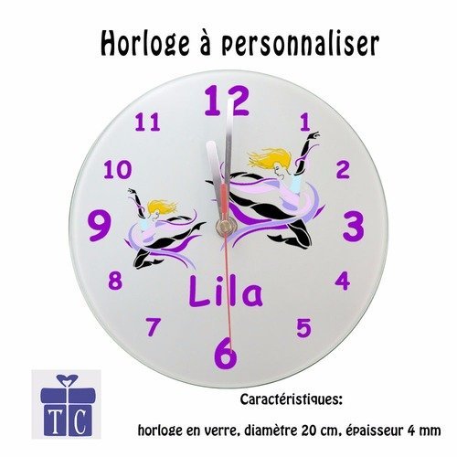 Personnalisez une horloge danseuse  avec un prénom (ex. lila)