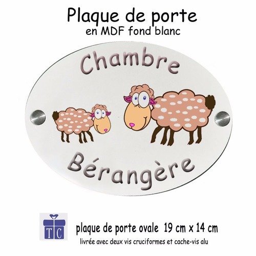 Personnalisez une plaque de porte mouton avec un prénom (ex. bérangère)