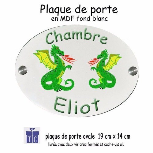 Personnalisez une plaque de porte dragon avec un prénom (ex. eliot)